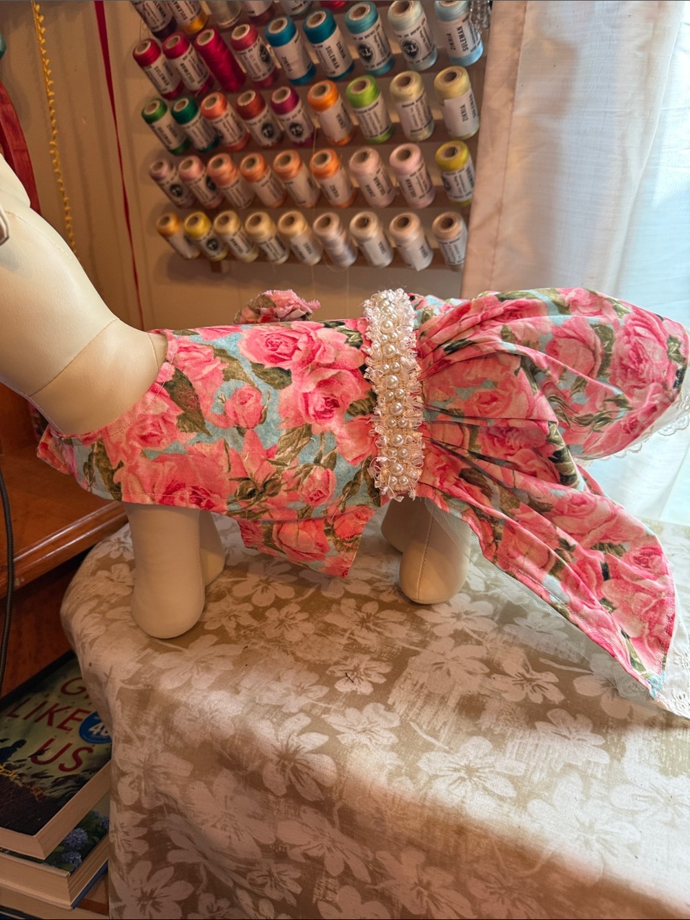 Handmade floral dog dress NWOT